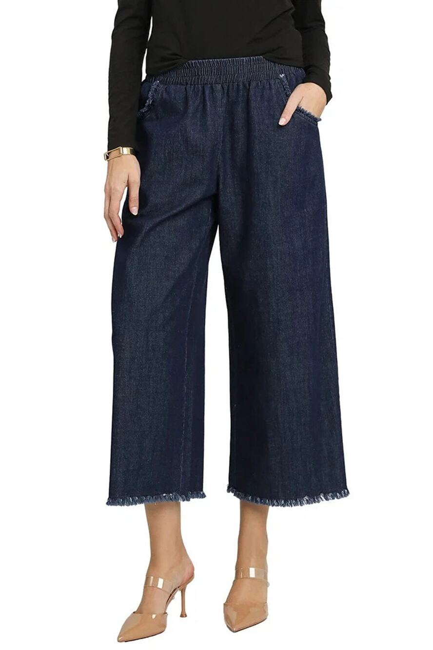 NWT Umgee USA Pull on Denim Pants with Fringe Hem "Tula Pants" Jeans Size L NEW